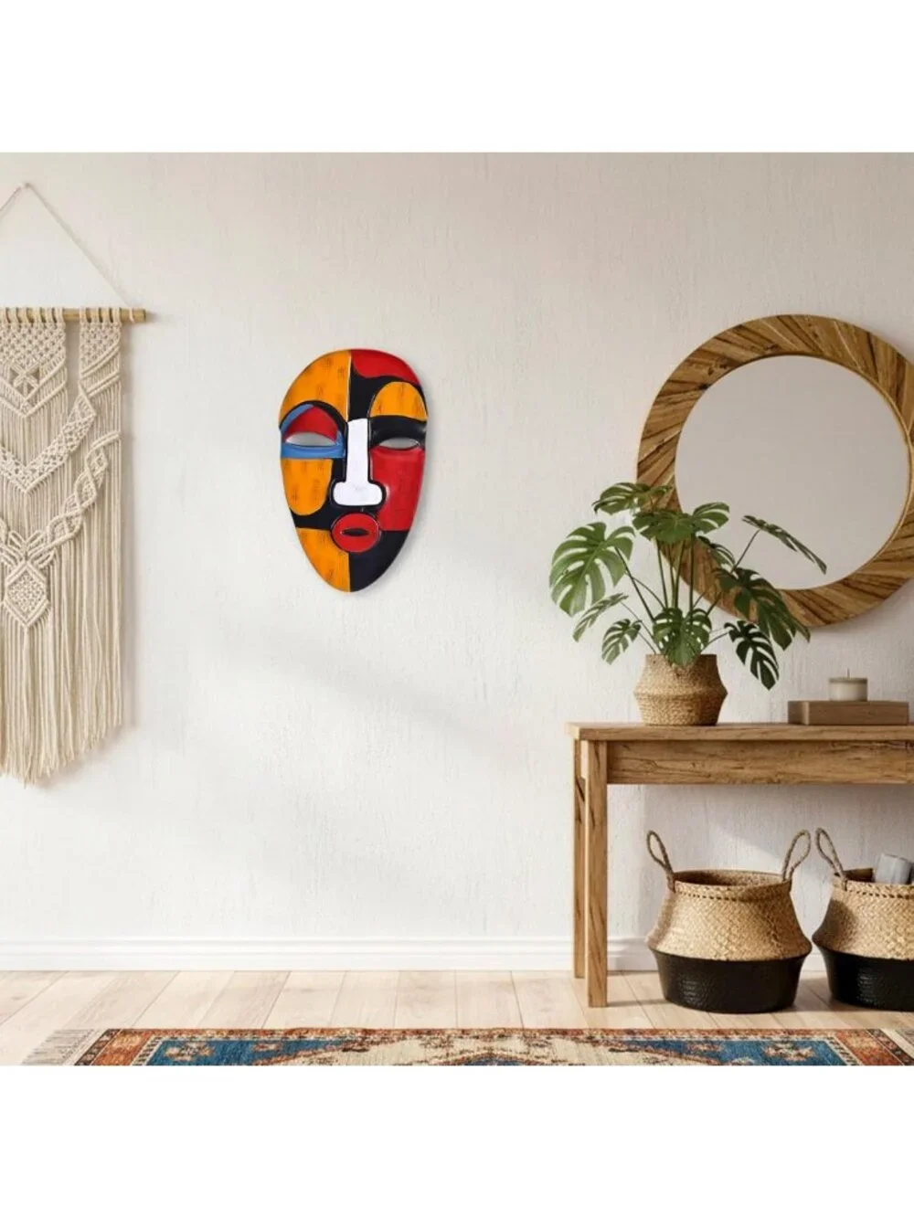 Abstract African Tribal Mask Wall Art Sculpture for Home Decor - Living Room